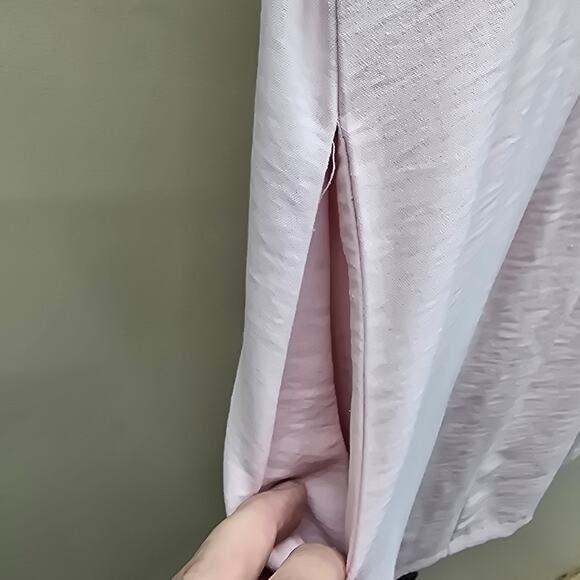 Zara Basic Embroidered Botanical Mini Dress Minimalist Mauve Pink Size Medium - Picture 4 of 5